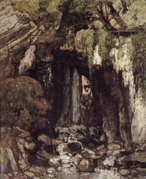 The Giants Cave from Saillon Switzerland also known as Caverne des Giants de Saillon Suisse by Gustave Courbet Oil Painting