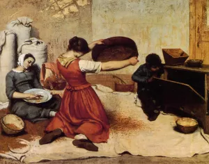 The Grain Sifters by Gustave Courbet - Oil Painting Reproduction