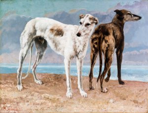 The Greyhounds of the Comte de Choiseul by Gustave Courbet Oil Painting