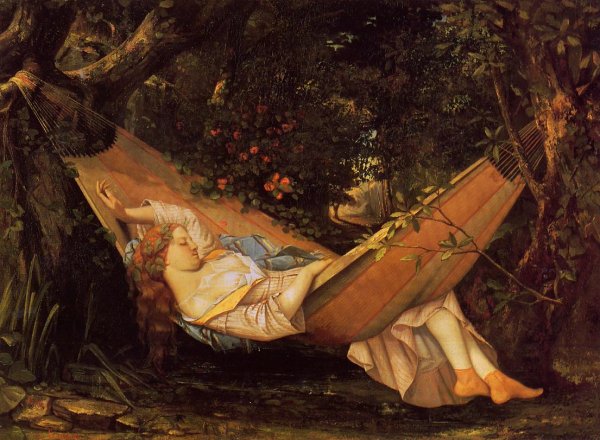 The Hammock also known as La Reve by Gustave Courbet - Hand-Painted Oil Painting Reproduction