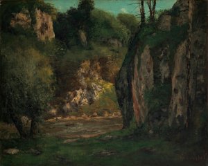 The Hidden Brook by Gustave Courbet Oil Painting