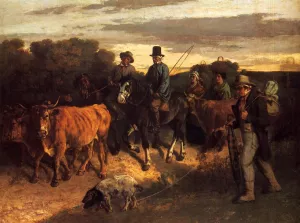 The Peasants of Flagey Returning from the Fair, Ornans by Gustave Courbet Oil Painting