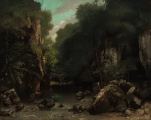 The Valley of Les Puits-Noir by Gustave Courbet Oil Painting