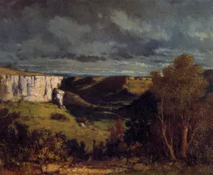 The Valley of the Loue in Stormy Weather by Gustave Courbet Oil Painting
