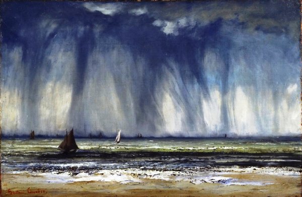 The Waterspout by Gustave Courbet - Hand-Painted Oil Painting Reproduction