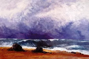 The Wave 3 painting by Gustave Courbet