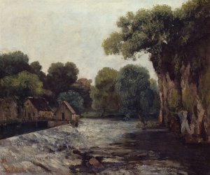 The Weir at the Mill by Gustave Courbet Oil Painting