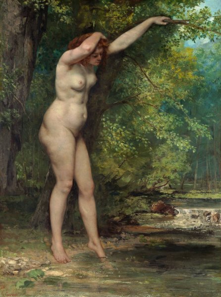 The Young Bather  by Gustave Courbet - Hand-Painted Oil Painting Reproduction