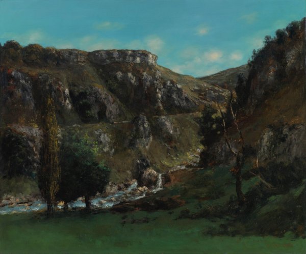 Vallee De La Loue Pres Mouthiers-Haute-Pierre by Gustave Courbet - Hand-Painted Oil Painting Reproduction