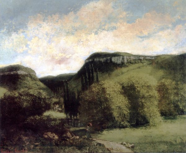 Valley of the Loue, Near Ornans by Gustave Courbet - Hand-Painted Oil Painting Reproduction