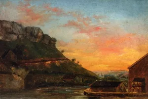 Valley of the Loue by Gustave Courbet Oil Painting