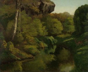 View in the Forest of Fontainebleau by Gustave Courbet Oil Painting
