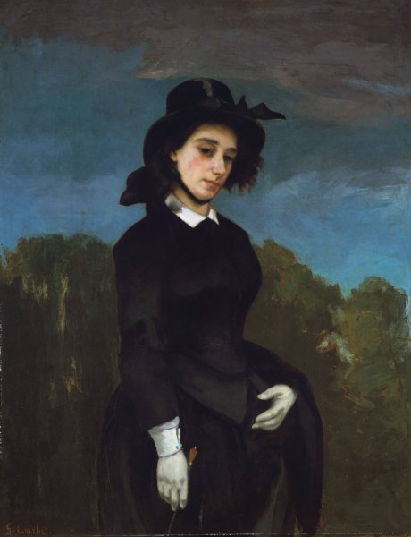 Woman in a Riding Habit  by Gustave Courbet - Hand-Painted Oil Painting Reproduction