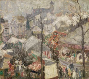 Fair at Vrijdagmarkt in Ghent by Gustave De Smet Oil Painting