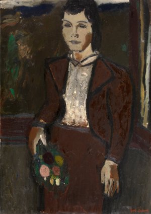 Girl with a Bouquet by Gustave De Smet Oil Painting