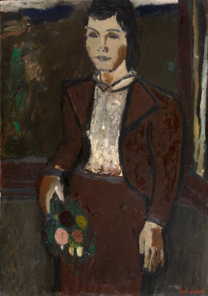 Girl with a Bouquet  by Gustave De Smet - Hand-Painted Oil Painting Reproduction