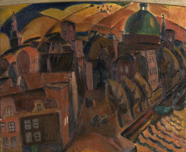 The Green Dome Church in Amsterdam  by Gustave De Smet - Hand-Painted Oil Painting Reproduction