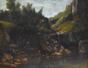 Cascade in a Rocky Landscape by Gustave Dore Oil Painting