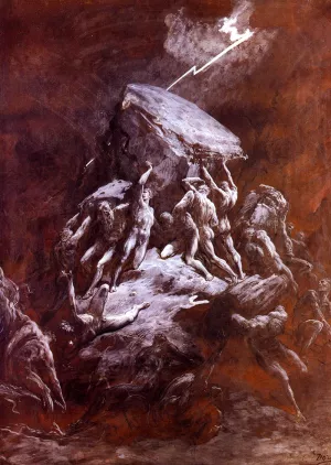 La Chute Des Titans by Gustave Dore Oil Painting