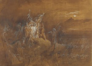 The Shades Of French Soldiers From The Past Exhort The Army To Victory On The Rhine by Gustave Dore Oil Painting
