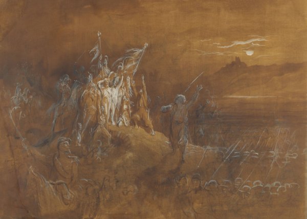 Main Product Photo of The Shades Of French Soldiers From The Past Exhort The Army To Victory On The Rhine  Painting by Gustave Dore