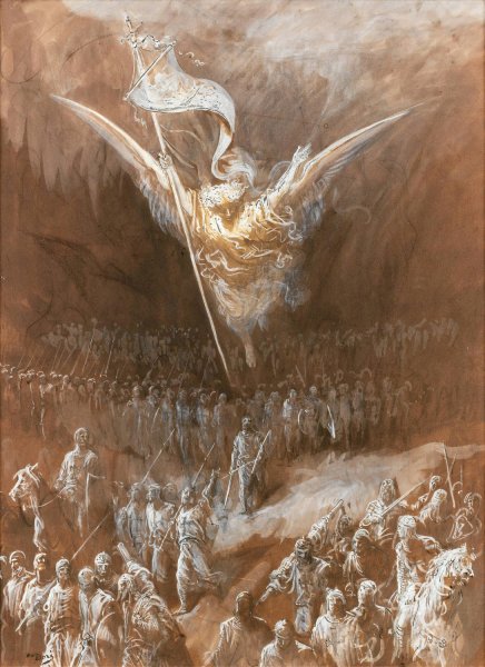 Main Product Photo of The Way to Jerusalem Painting by Gustave Dore