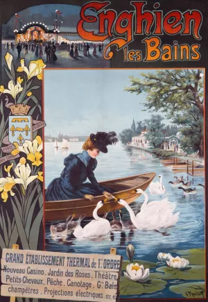Enghien les Bains Oil painting by Gustave Fraipont