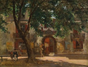 Afternoon In A French Village by Gustave Henri Colin Oil Painting