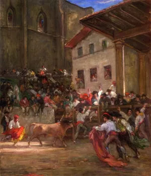 El Picador con el Toro by Gustave Henri Colin - Oil Painting Reproduction