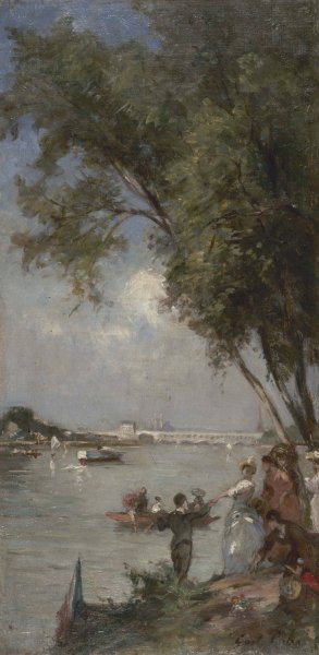 La Seine au Bas-Meudon by Gustave Henri Colin Oil Painting