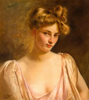 A blonde beauty by Gustave Jean Jacquet Oil Painting