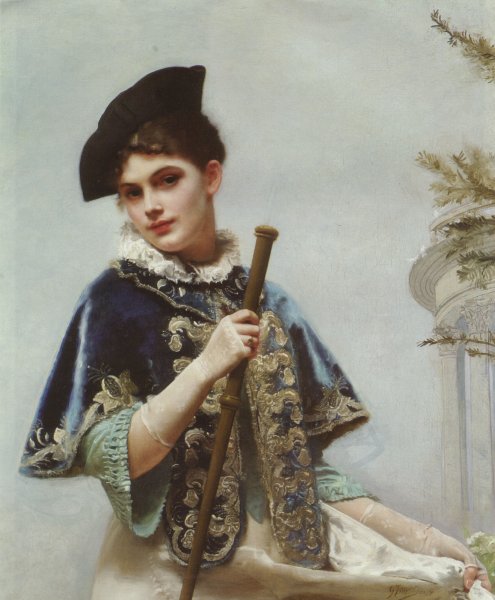 Main Product Photo of A Portrait of a Noble Lady Painting by Gustave Jean Jacquet