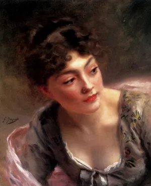 A Quick Glance by Gustave Jean Jacquet - Oil Painting Reproduction