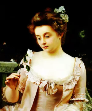 A Rare Beauty by Gustave Jean Jacquet - Oil Painting Reproduction