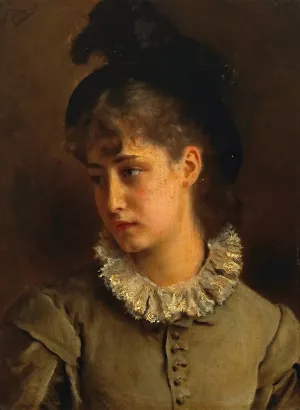 A solemn beauty by Gustave Jean Jacquet Oil Painting