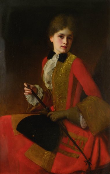 Main Product Photo of Girl In A Riding Habit Painting by Gustave Jean Jacquet