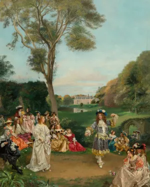 La danse, Chateau de Kerduel, Comte de Champagny by Gustave Jean Jacquet Oil Painting