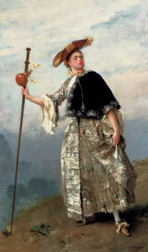 On The Hilltop by Gustave Jean Jacquet Oil Painting
