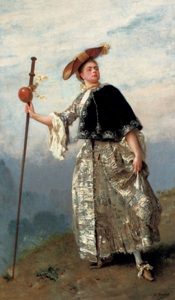 Main Product Photo of On The Hilltop Painting by Gustave Jean Jacquet