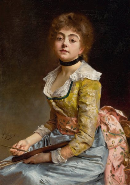 Main Product Photo of Portrait Of An Artist  Painting by Gustave Jean Jacquet