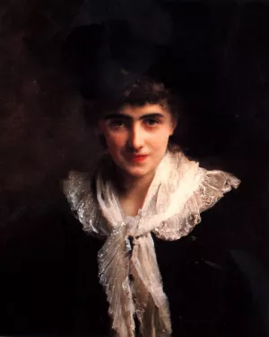 Portrait of Madame Roland by Gustave Jean Jacquet - Oil Painting Reproduction