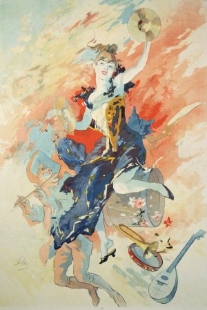 Allegory of Music by Jules Cheret Oil Painting