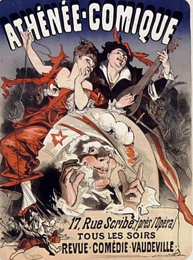 Athenee-Comique by Jules Cheret - Hand-Painted Oil Painting Reproduction
