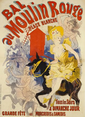 Bal Au Moulin Rouge Place Blanche by Jules Cheret Oil Painting