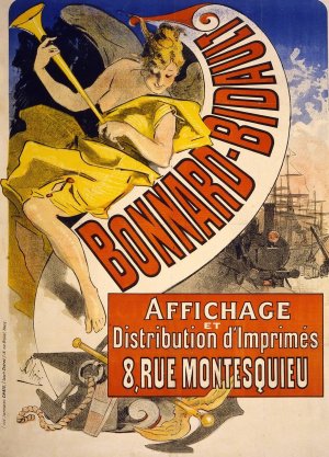 Bonnard-Bidault, affichage et distribution d'imprimes Oil painting by Jules Cheret