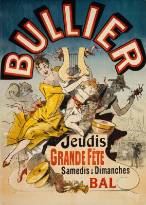 Bullier Jeudis Grande Fete Samedis And Dimanches Bal by Jules Cheret Oil Painting