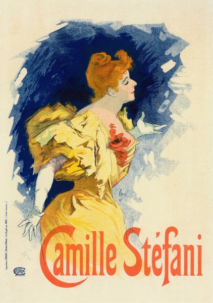 Camille Stefani  by Jules Cheret - Hand-Painted Oil Painting Reproduction