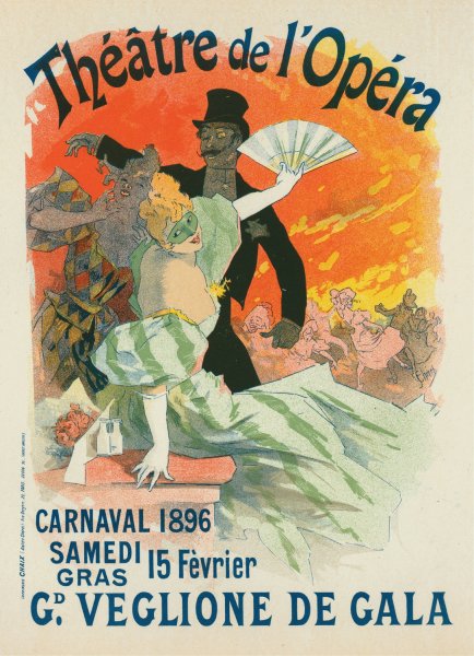 Carnaval 1896. Grand Veglione De Gala  by Jules Cheret - Hand-Painted Oil Painting Reproduction