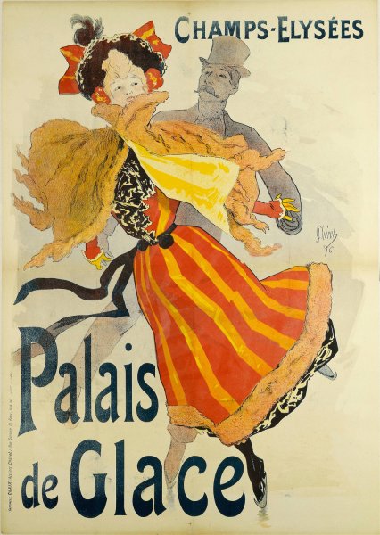 Champs-Elysees Palais de Glace  by Jules Cheret - Hand-Painted Oil Painting Reproduction
