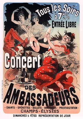 Concert des Ambassadeurs by Jules Cheret Oil Painting